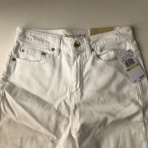 NWT MICHAEL KORS Selma Skinny High Rise Slim White  Jeans Size 4 Women - Picture 4 of 16